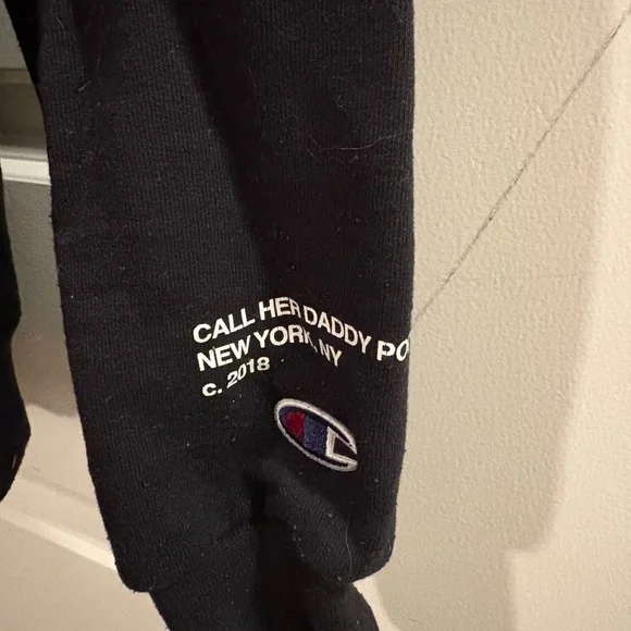 Call her daddy original Black Hoodie with Orange Text - Picture 3 of 5